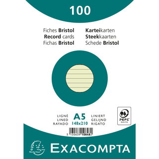 Karteikarten A5 lin 100St/Pkg grün Exacompta