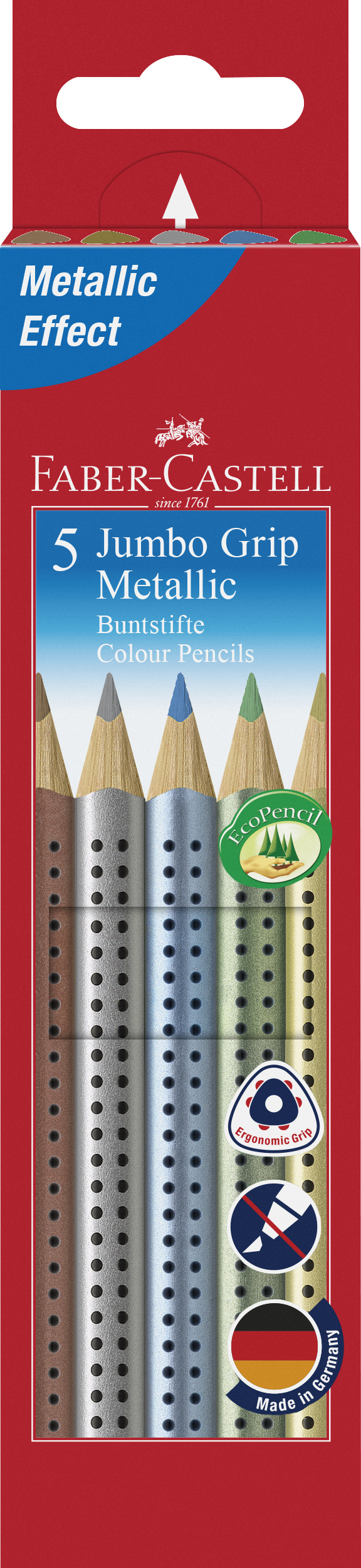 Faber-Castell Jumbo GRIP Metallic 5er Kartonetui