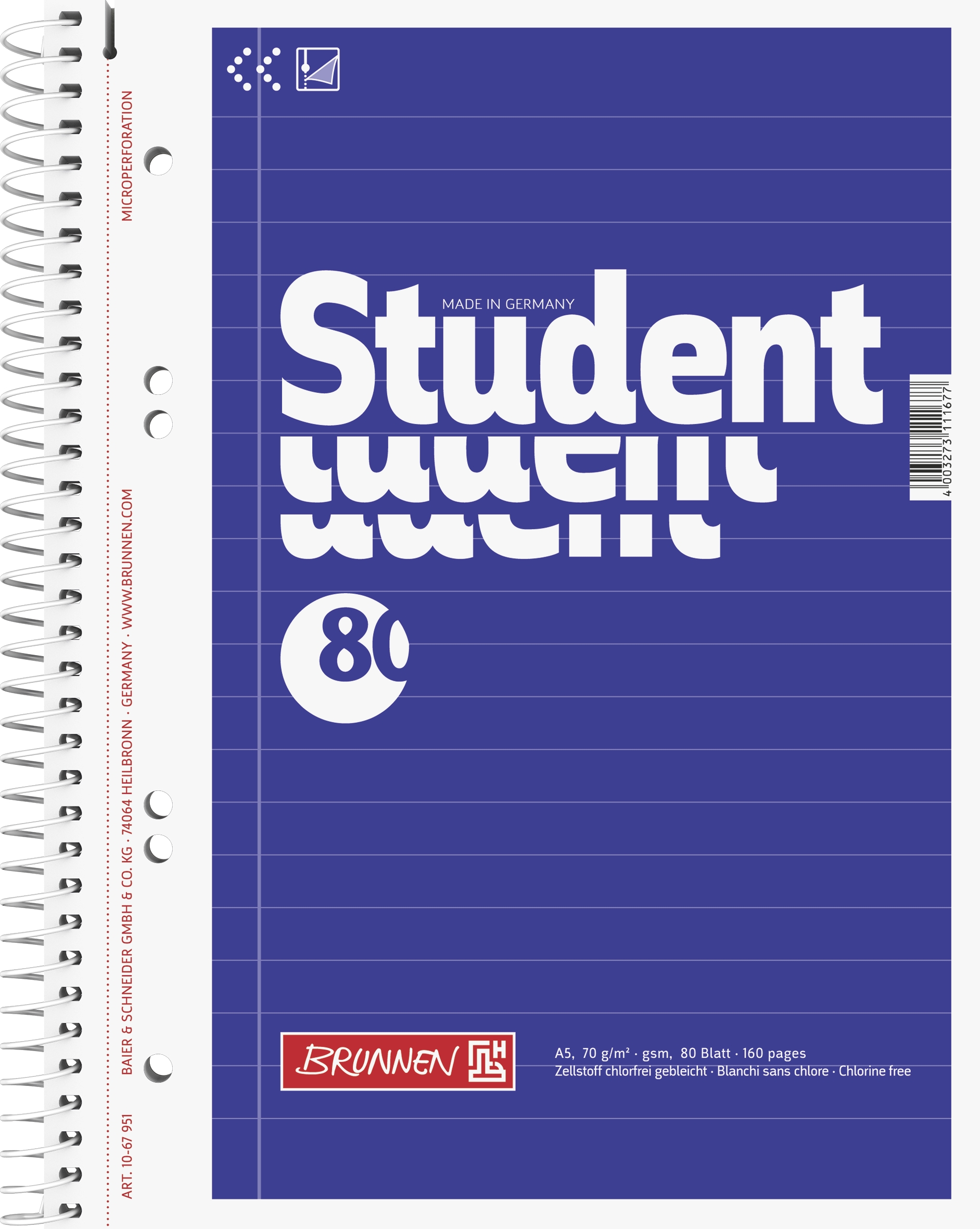 Collegeblock A5 lin 80Bl BRUNNEN