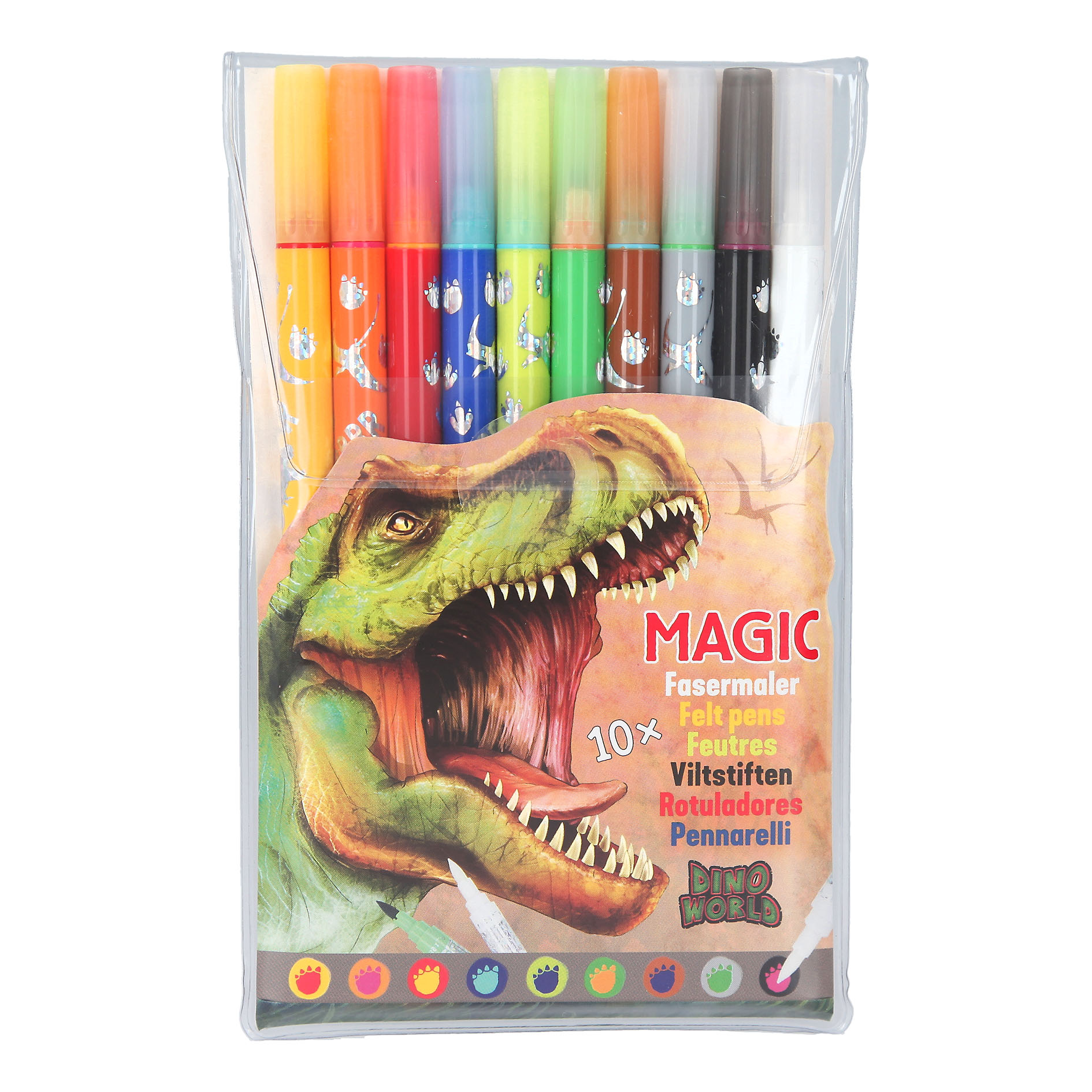 Dino World Magic Doppelfasermaler-Set, 10 Stifte, Depesche