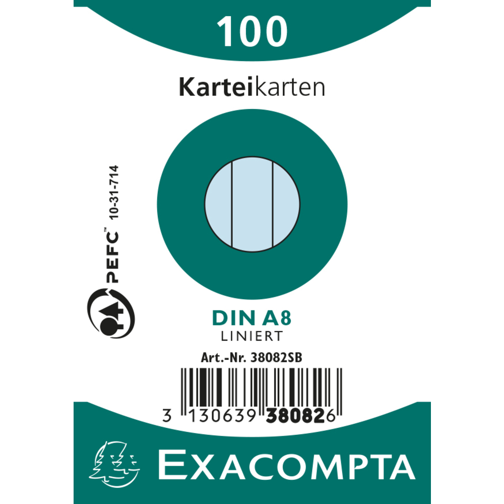 Karteikarten A8 liniert blau 100St Exacompta