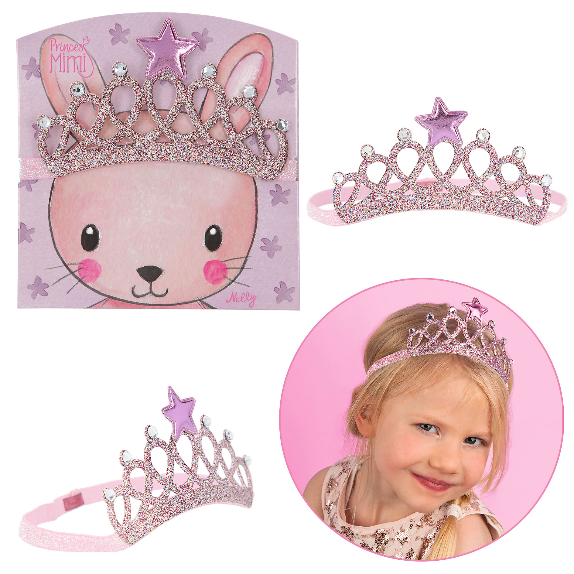 Princess Mimi Diadem Haarband multiglitzer pink, Depesche