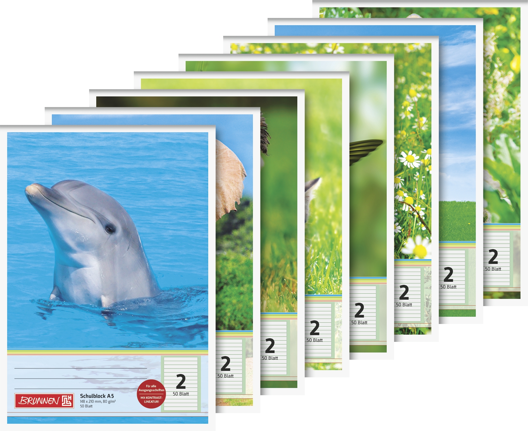Schulblock  A5  Lin2  50Bl   BRUNNEN