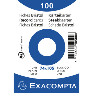 Karteikarten A7 blc 100St/Pkg weiss Exacompta