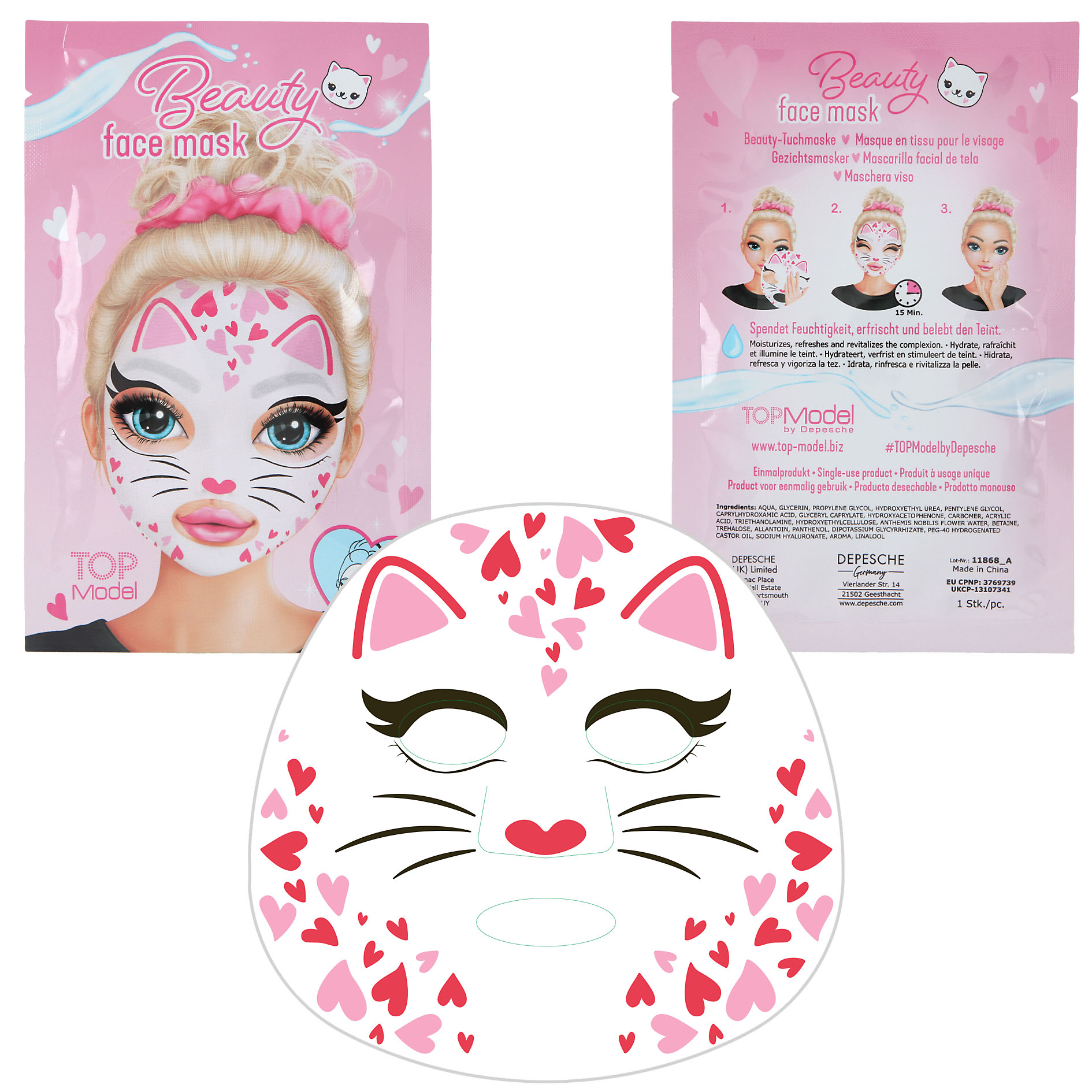 TOPModel Beauty Tuchmaske BEAUTY GIRL Katzendesign, Depesche