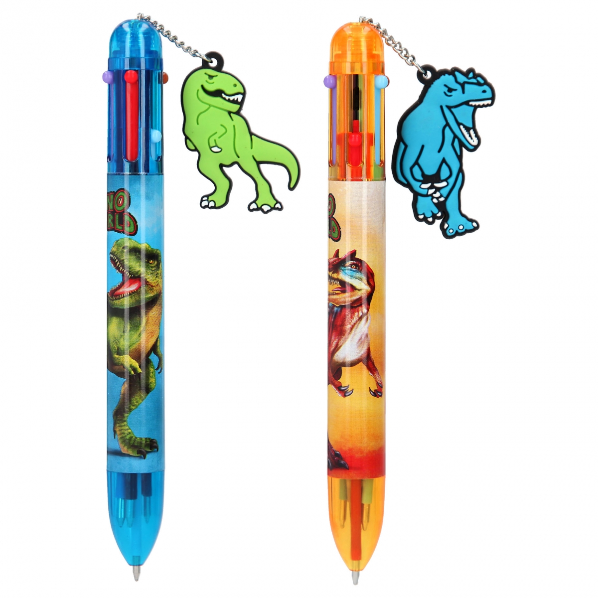 Dino World Kugelschreiber mit 6 Tintenfarben blau, Depesche
